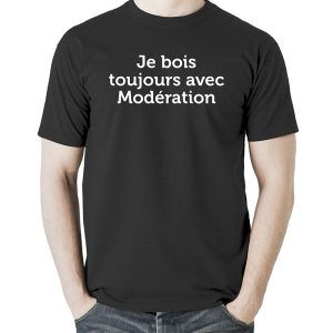 T-shirt Humour 'Boire Ou Conduire Je M'en Tape Je Rentre En Poney' - Col V, 100% Coton, Manches Courtes
